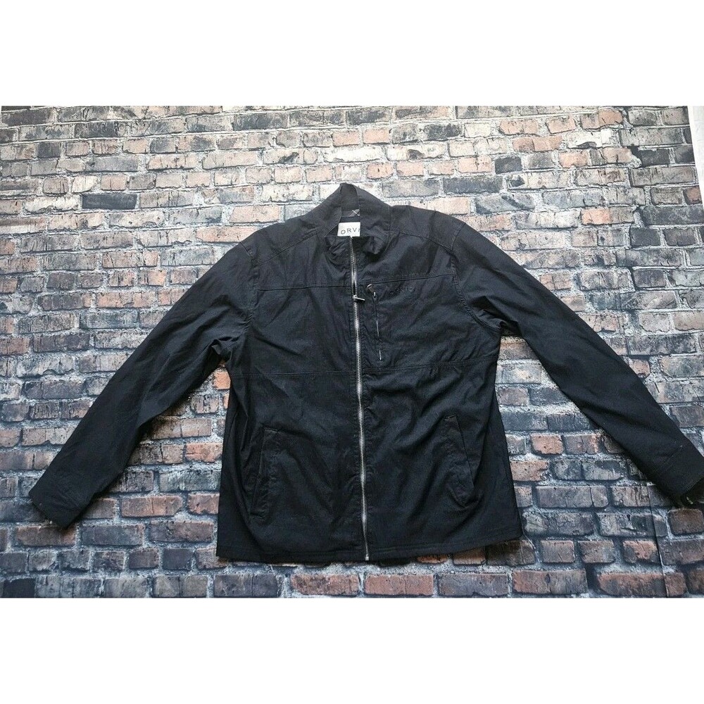 Orvis Jacket Mens Size XL Black Nylon Stretch Full Zip Lightweight Classic